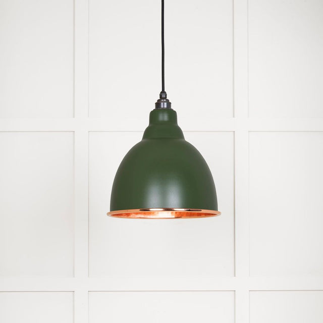 This is an image showing From The Anvil - Hammered Copper Brindley Pendant in Heath available from T.H Wiggans Architectural Ironmongery in Kendal, quick delivery and discounted prices