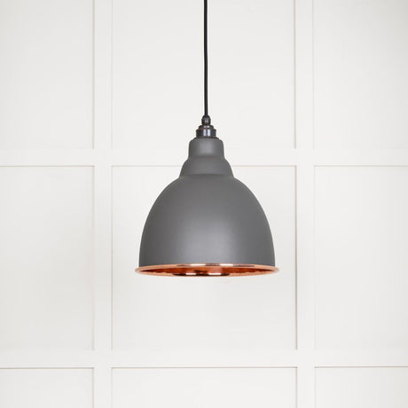 This is an image showing From The Anvil - Smooth Copper Brindley Pendant in Bluff available from T.H Wiggans Architectural Ironmongery in Kendal, quick delivery and discounted prices