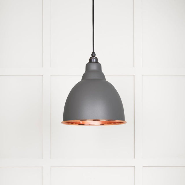 This is an image showing From The Anvil - Smooth Copper Brindley Pendant in Bluff available from T.H Wiggans Architectural Ironmongery in Kendal, quick delivery and discounted prices