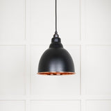 This is an image showing From The Anvil - Smooth Copper Brindley Pendant in Elan Black available from T.H Wiggans Architectural Ironmongery in Kendal, quick delivery and discounted prices