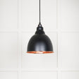 This is an image showing From The Anvil - Smooth Copper Brindley Pendant in Elan Black available from T.H Wiggans Architectural Ironmongery in Kendal, quick delivery and discounted prices