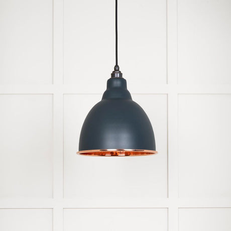 This is an image showing From The Anvil - Hammered Copper Brindley Pendant in Soot available from T.H Wiggans Architectural Ironmongery in Kendal, quick delivery and discounted prices