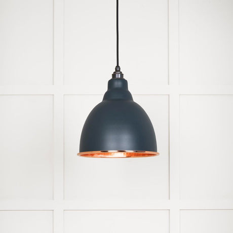 This is an image showing From The Anvil - Hammered Copper Brindley Pendant in Soot available from T.H Wiggans Architectural Ironmongery in Kendal, quick delivery and discounted prices