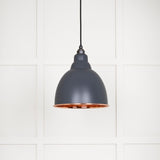 This is an image showing From The Anvil - Smooth Copper Brindley Pendant in Slate available from T.H Wiggans Architectural Ironmongery in Kendal, quick delivery and discounted prices