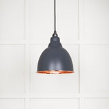 This is an image showing From The Anvil - Smooth Copper Brindley Pendant in Slate available from T.H Wiggans Architectural Ironmongery in Kendal, quick delivery and discounted prices