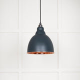 This is an image showing From The Anvil - Smooth Copper Brindley Pendant in Soot available from T.H Wiggans Architectural Ironmongery in Kendal, quick delivery and discounted prices