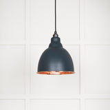 This is an image showing From The Anvil - Smooth Copper Brindley Pendant in Soot available from T.H Wiggans Architectural Ironmongery in Kendal, quick delivery and discounted prices