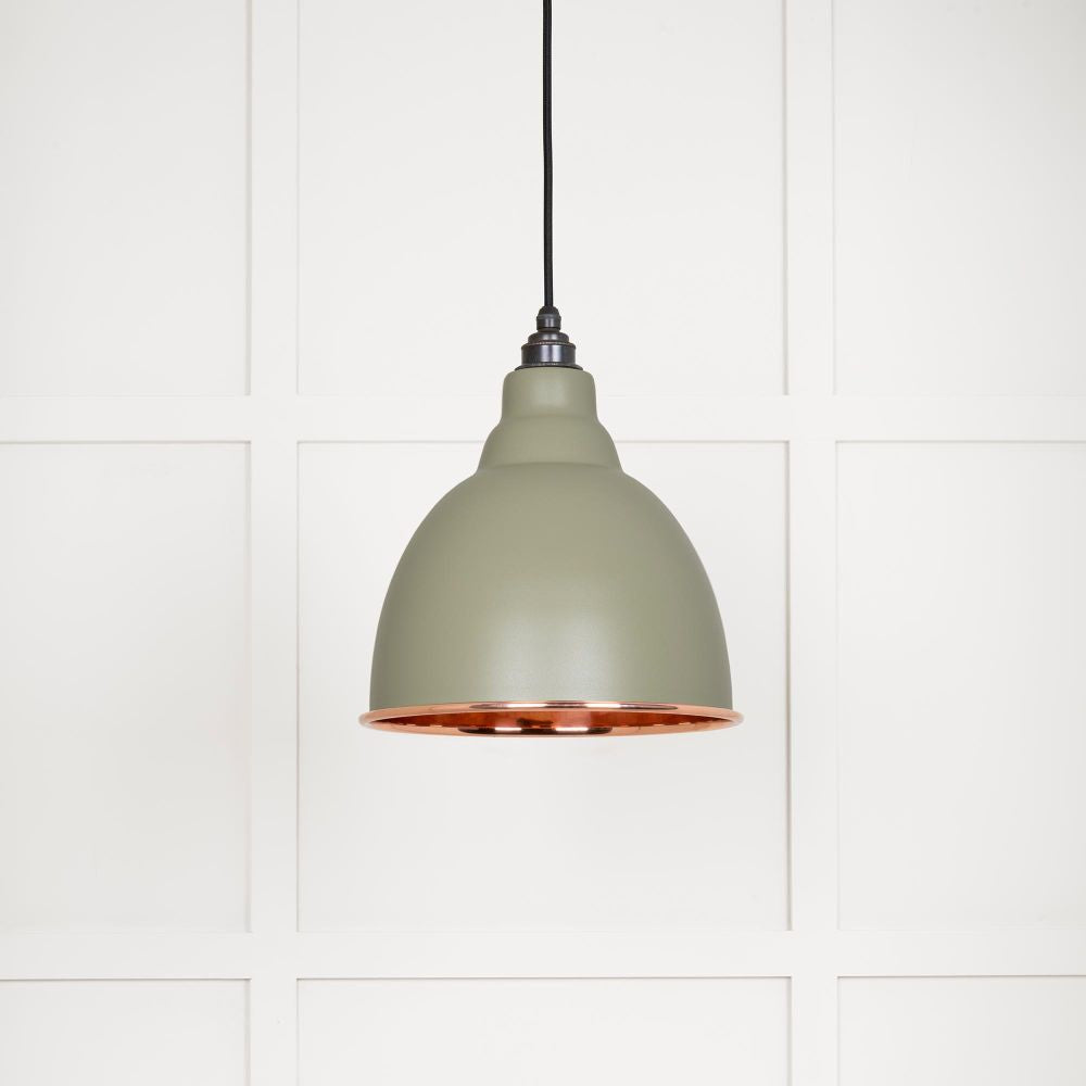 This is an image showing From The Anvil - Smooth Copper Brindley Pendant in Tump available from T.H Wiggans Architectural Ironmongery in Kendal, quick delivery and discounted prices