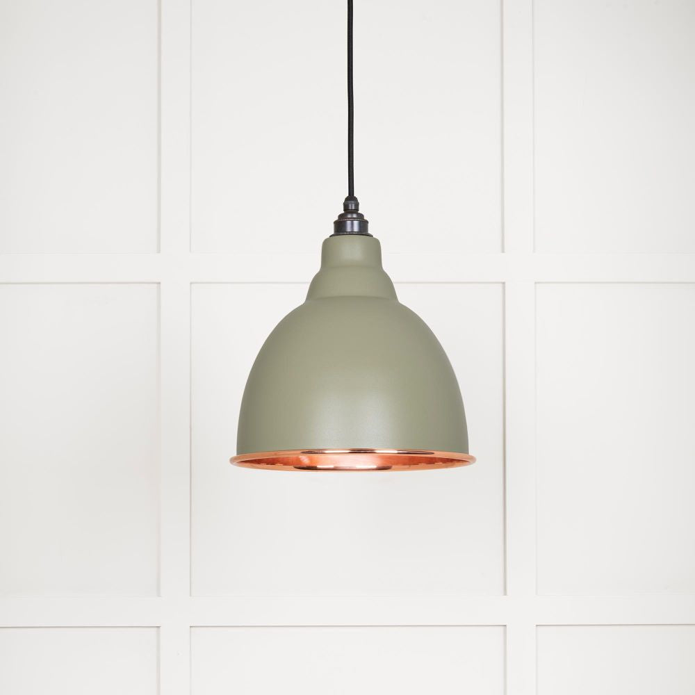 This is an image showing From The Anvil - Smooth Copper Brindley Pendant in Tump available from T.H Wiggans Architectural Ironmongery in Kendal, quick delivery and discounted prices