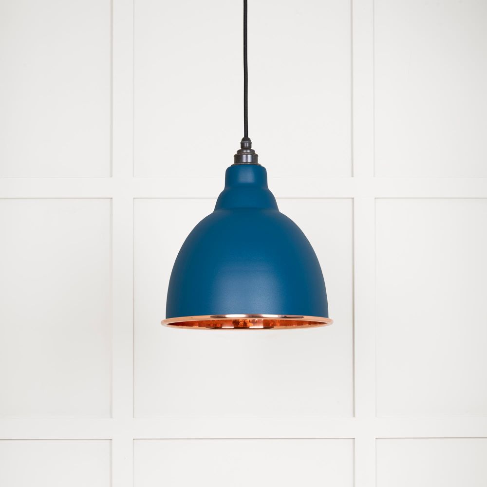 This is an image showing From The Anvil - Hammered Copper Brindley Pendant in Upstream available from T.H Wiggans Architectural Ironmongery in Kendal, quick delivery and discounted prices