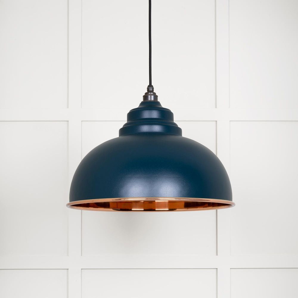 This is an image showing From The Anvil - Smooth Copper Harborne Pendant in Dusk available from T.H Wiggans Architectural Ironmongery in Kendal, quick delivery and discounted prices