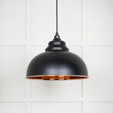 This is an image showing From The Anvil - Smooth Copper Harborne Pendant in Elan Black available from T.H Wiggans Architectural Ironmongery in Kendal, quick delivery and discounted prices