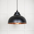 This is an image showing From The Anvil - Smooth Copper Harborne Pendant in Elan Black available from T.H Wiggans Architectural Ironmongery in Kendal, quick delivery and discounted prices