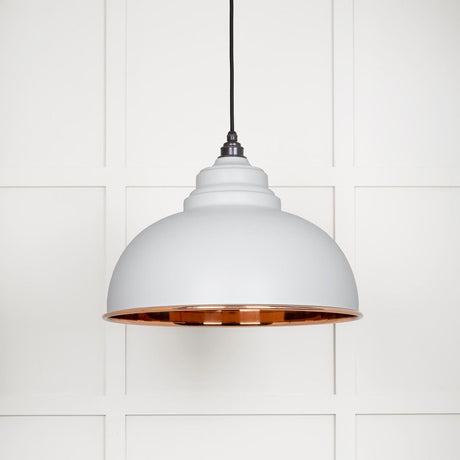 This is an image showing From The Anvil - Smooth Copper Harborne Pendant in Flock available from T.H Wiggans Architectural Ironmongery in Kendal, quick delivery and discounted prices