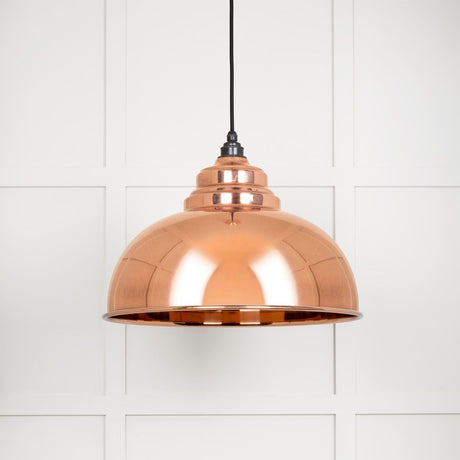 This is an image showing From The Anvil - Smooth Copper Harborne Pendant available from T.H Wiggans Architectural Ironmongery in Kendal, quick delivery and discounted prices