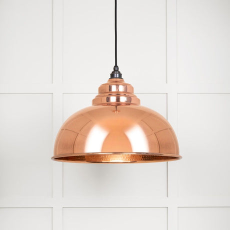This is an image showing From The Anvil - Hammered Copper Harborne Pendant available from T.H Wiggans Architectural Ironmongery in Kendal, quick delivery and discounted prices