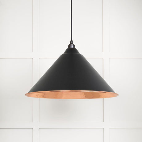 This is an image showing From The Anvil - Hammered Copper Hockley Pendant in Elan Black available from T.H Wiggans Architectural Ironmongery in Kendal, quick delivery and discounted prices