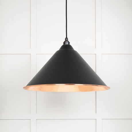 This is an image showing From The Anvil - Hammered Copper Hockley Pendant in Elan Black available from T.H Wiggans Architectural Ironmongery in Kendal, quick delivery and discounted prices