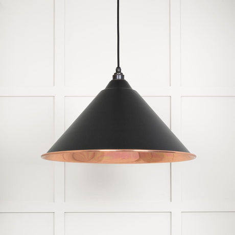 This is an image showing From The Anvil - Smooth Copper Hockley Pendant in Elan Black available from T.H Wiggans Architectural Ironmongery in Kendal, quick delivery and discounted prices