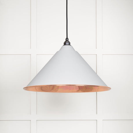 This is an image showing From The Anvil - Smooth Copper Hockley Pendant in Flock available from T.H Wiggans Architectural Ironmongery in Kendal, quick delivery and discounted prices