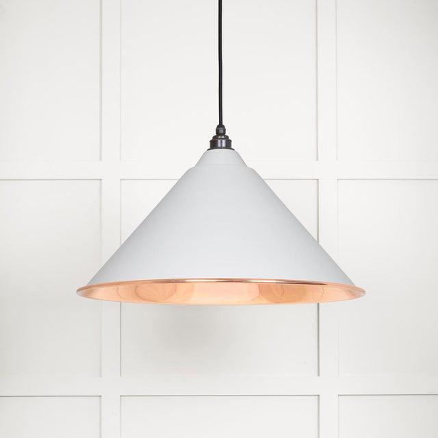 This is an image showing From The Anvil - Smooth Copper Hockley Pendant in Flock available from T.H Wiggans Architectural Ironmongery in Kendal, quick delivery and discounted prices