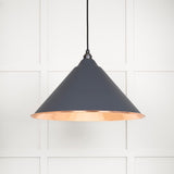 This is an image showing From The Anvil - Hammered Copper Hockley Pendant in Slate available from T.H Wiggans Architectural Ironmongery in Kendal, quick delivery and discounted prices