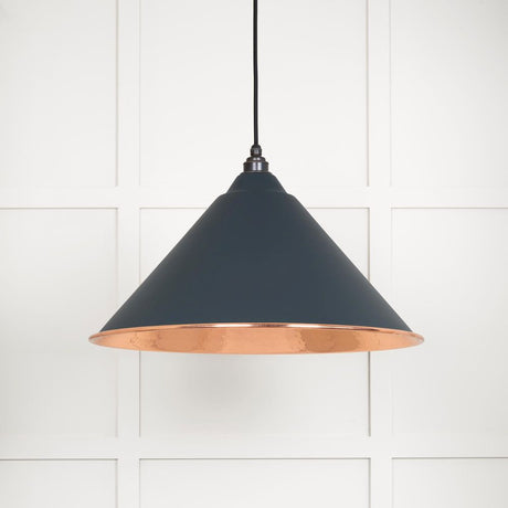 This is an image showing From The Anvil - Hammered Copper Hockley Pendant in Soot available from T.H Wiggans Architectural Ironmongery in Kendal, quick delivery and discounted prices