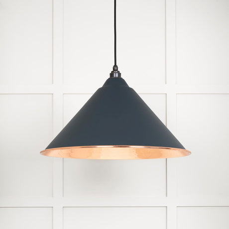 This is an image showing From The Anvil - Hammered Copper Hockley Pendant in Soot available from T.H Wiggans Architectural Ironmongery in Kendal, quick delivery and discounted prices