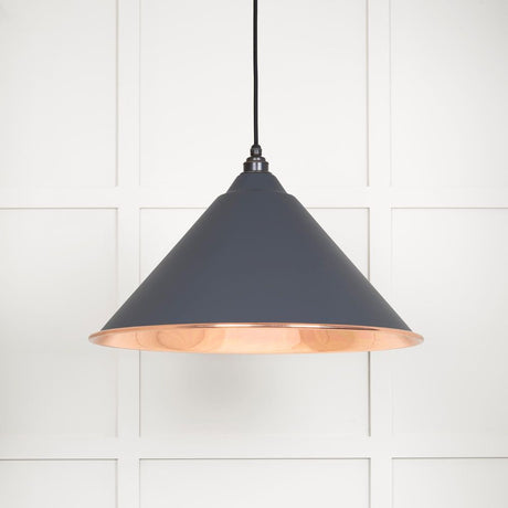 This is an image showing From The Anvil - Smooth Copper Hockley Pendant in Slate available from T.H Wiggans Architectural Ironmongery in Kendal, quick delivery and discounted prices