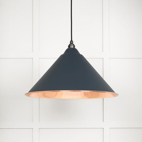 This is an image showing From The Anvil - Smooth Copper Hockley Pendant in Soot available from T.H Wiggans Architectural Ironmongery in Kendal, quick delivery and discounted prices