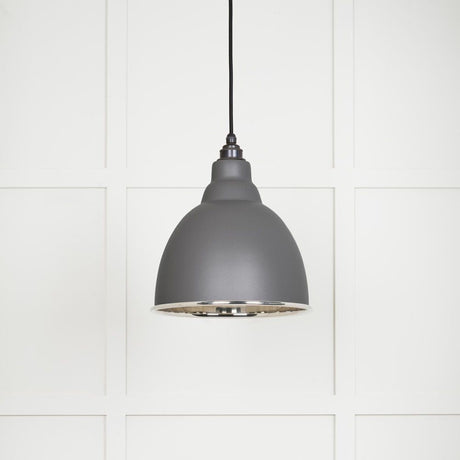 This is an image showing From The Anvil - Smooth Nickel Brindley Pendant in Bluff available from T.H Wiggans Architectural Ironmongery in Kendal, quick delivery and discounted prices