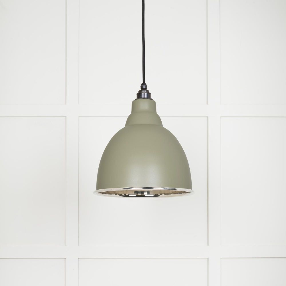 This is an image showing From The Anvil - Smooth Nickel Brindley Pendant in Tump available from T.H Wiggans Architectural Ironmongery in Kendal, quick delivery and discounted prices