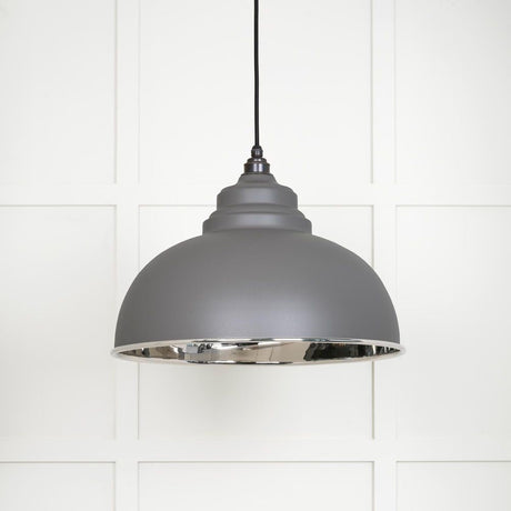 This is an image showing From The Anvil - Smooth Nickel Harborne Pendant in Bluff available from T.H Wiggans Architectural Ironmongery in Kendal, quick delivery and discounted prices