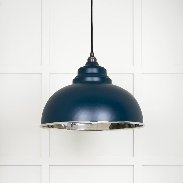 This is an image showing From The Anvil - Smooth Nickel Harborne Pendant in Dusk available from T.H Wiggans Architectural Ironmongery in Kendal, quick delivery and discounted prices