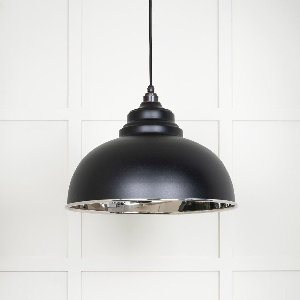 This is an image showing From The Anvil - Smooth Nickel Harborne Pendant in Elan Black available from T.H Wiggans Architectural Ironmongery in Kendal, quick delivery and discounted prices