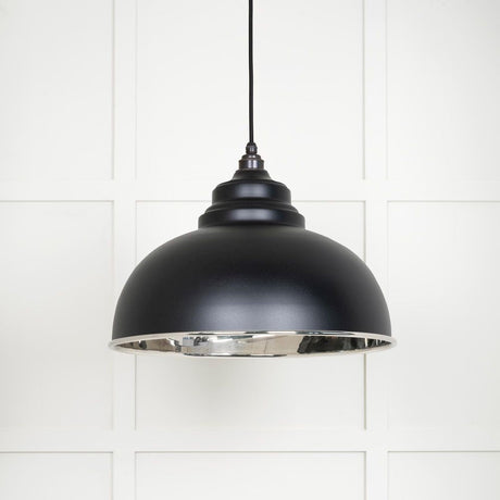 This is an image showing From The Anvil - Smooth Nickel Harborne Pendant in Elan Black available from T.H Wiggans Architectural Ironmongery in Kendal, quick delivery and discounted prices