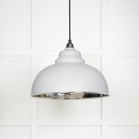 This is an image showing From The Anvil - Smooth Nickel Harborne Pendant in Flock available from T.H Wiggans Architectural Ironmongery in Kendal, quick delivery and discounted prices