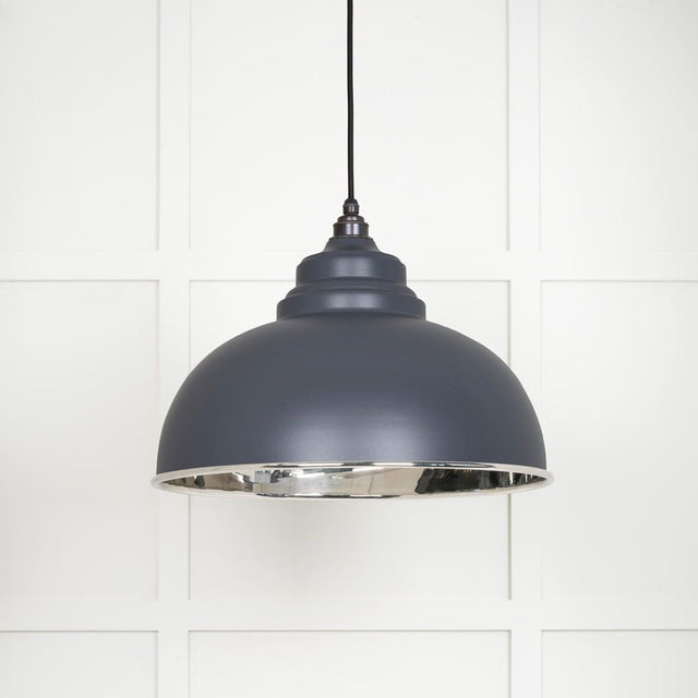 This is an image showing From The Anvil - Smooth Nickel Harborne Pendant in Slate available from T.H Wiggans Architectural Ironmongery in Kendal, quick delivery and discounted prices