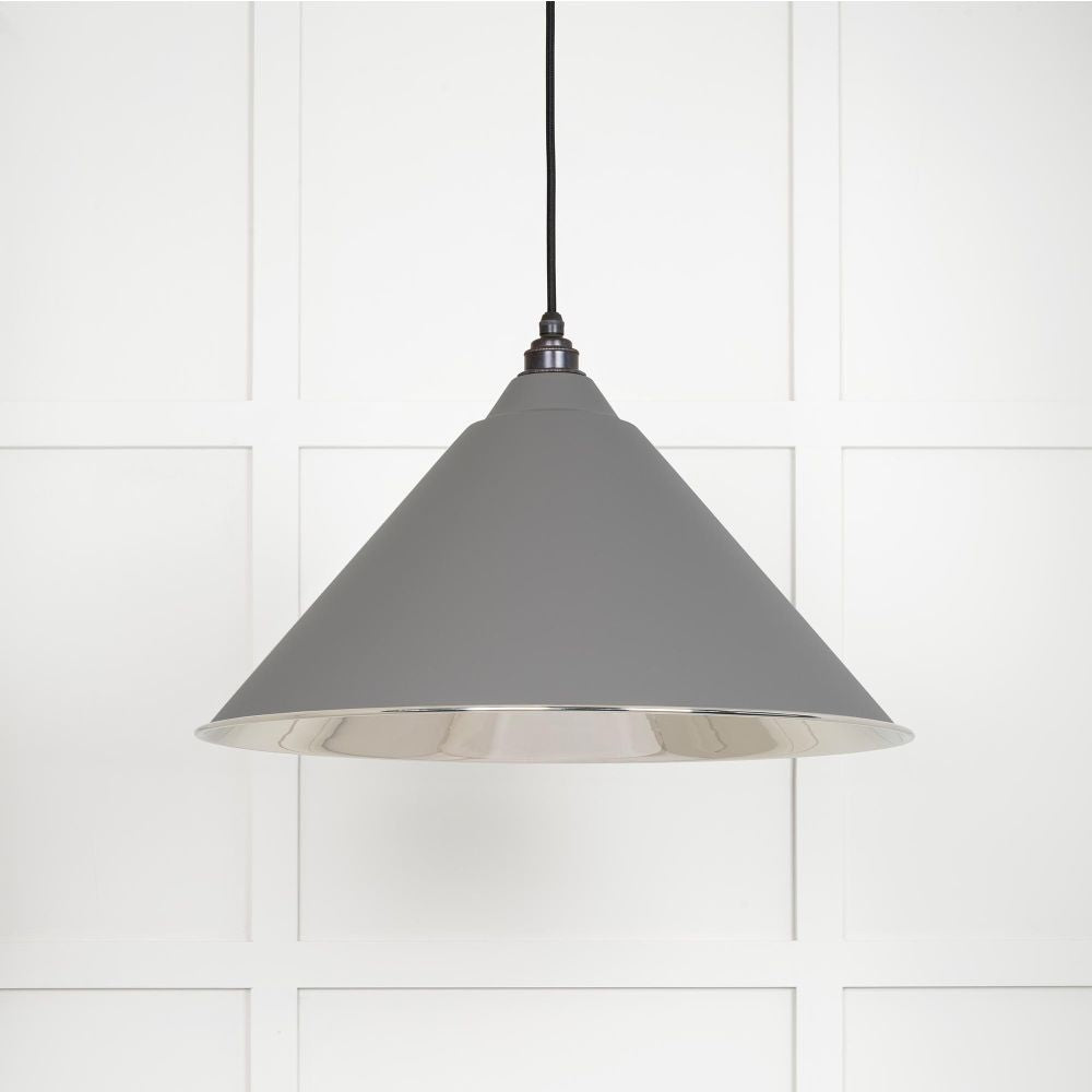 This is an image showing From The Anvil - Smooth Nickel Hockley Pendant in Bluff available from T.H Wiggans Architectural Ironmongery in Kendal, quick delivery and discounted prices