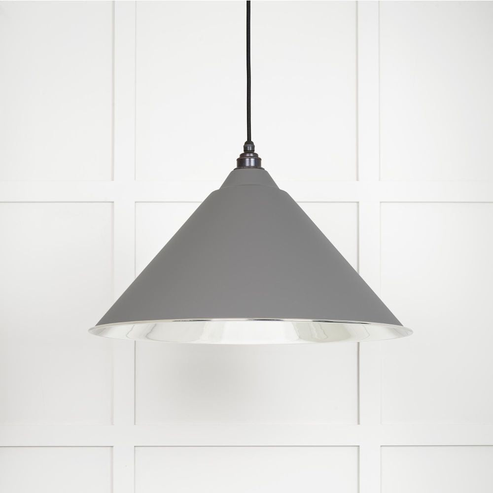 This is an image showing From The Anvil - Smooth Nickel Hockley Pendant in Bluff available from T.H Wiggans Architectural Ironmongery in Kendal, quick delivery and discounted prices