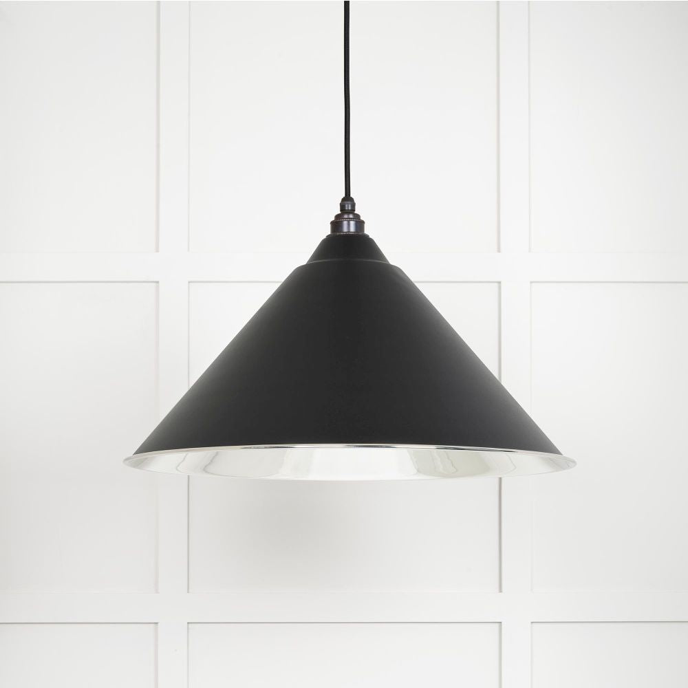 This is an image showing From The Anvil - Smooth Nickel Hockley Pendant in Elan Black available from T.H Wiggans Architectural Ironmongery in Kendal, quick delivery and discounted prices