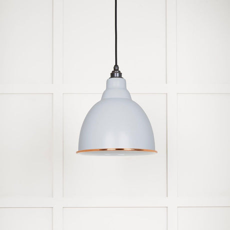 This is an image showing From The Anvil - White Gloss Brindley Pendant in Birch available from T.H Wiggans Architectural Ironmongery in Kendal, quick delivery and discounted prices