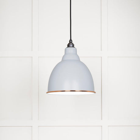 This is an image showing From The Anvil - White Gloss Brindley Pendant in Birch available from T.H Wiggans Architectural Ironmongery in Kendal, quick delivery and discounted prices