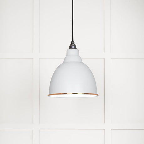 This is an image showing From The Anvil - White Gloss Brindley Pendant in Flock available from T.H Wiggans Architectural Ironmongery in Kendal, quick delivery and discounted prices