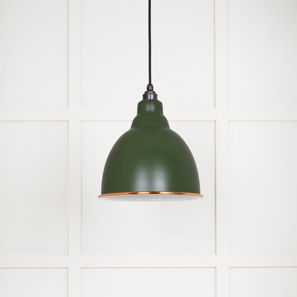 This is an image showing From The Anvil - White Gloss Brindley Pendant in Heath available from T.H Wiggans Architectural Ironmongery in Kendal, quick delivery and discounted prices