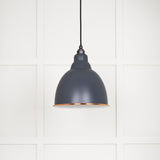 This is an image showing From The Anvil - White Gloss Brindley Pendant in Slate available from T.H Wiggans Architectural Ironmongery in Kendal, quick delivery and discounted prices