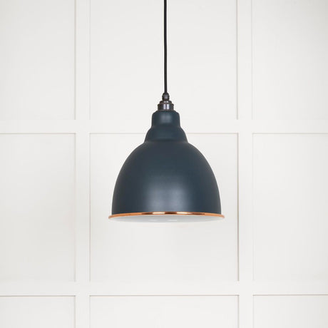 This is an image showing From The Anvil - White Gloss Brindley Pendant in Soot available from T.H Wiggans Architectural Ironmongery in Kendal, quick delivery and discounted prices