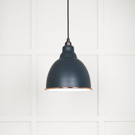 This is an image showing From The Anvil - White Gloss Brindley Pendant in Soot available from T.H Wiggans Architectural Ironmongery in Kendal, quick delivery and discounted prices