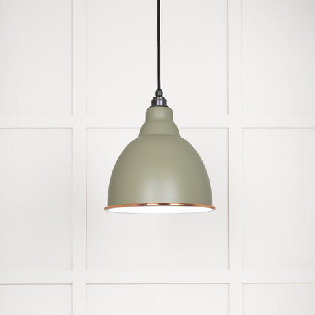 This is an image showing From The Anvil - White Gloss Brindley Pendant in Tump available from T.H Wiggans Architectural Ironmongery in Kendal, quick delivery and discounted prices