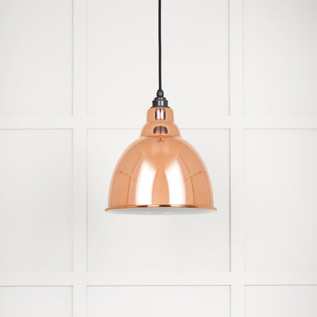 This is an image showing From The Anvil - White Gloss Brindley Pendant in Copper available from T.H Wiggans Architectural Ironmongery in Kendal, quick delivery and discounted prices